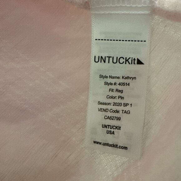 Untuckit Kathryn Women Size 2 Linen Blend Button Front Long Sleeve Shirt Pink - Picture 7 of 11